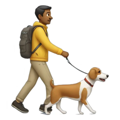 human walking the dog sticker