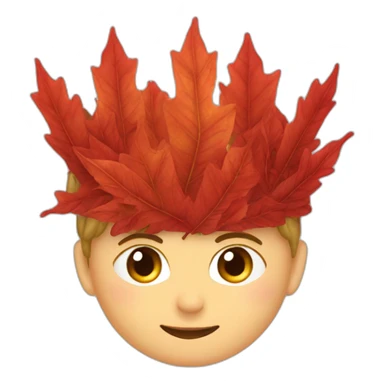 crown of red leaves sticker