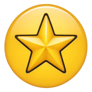 Black star in yellow circle sticker