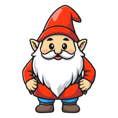 A cartoonish big gnome with exaggerated features sticker