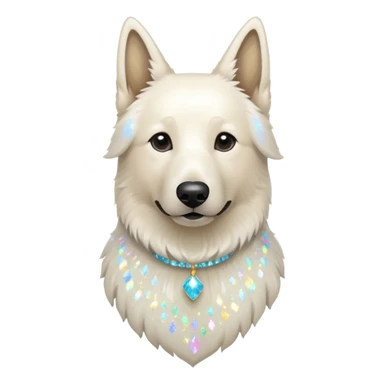 White belgian Shepard feels Like a Glitter fairy sticker