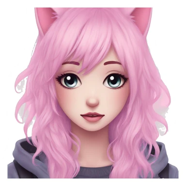 Gorgeous Cute Edgy Pastel Gradient Beautiful Anime Emo CatLady sticker