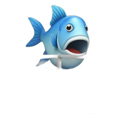 fish on an inflatable trap bridge sticker