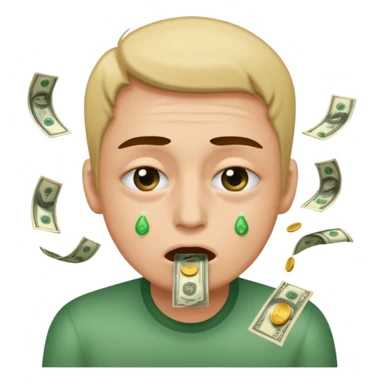 money eyes vomiting sticker