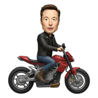 elon musk riding motorcycle sticker
