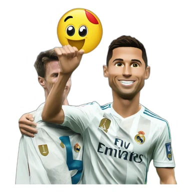 Cristiano Ronaldo qui met un petit pont à messi sticker
