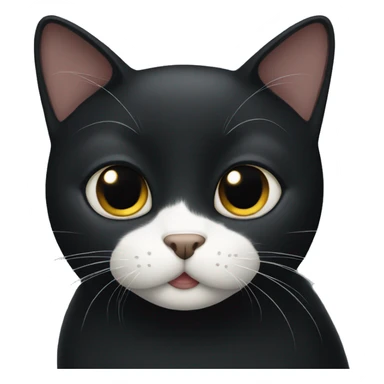 Black cat with white chin sticker