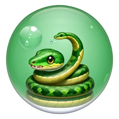 Crystal ball and cute baby snake sticker