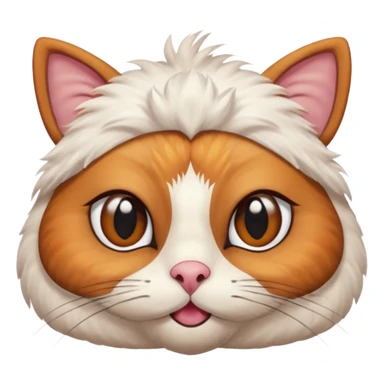 A shy but handsome turkey cat with a uni-brow batting his lashes and blushing sticker