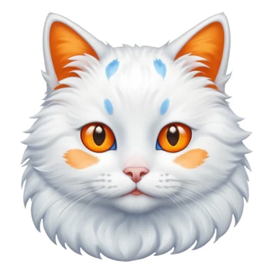 gato blanco con manchas naranjas y ojos azules sticker