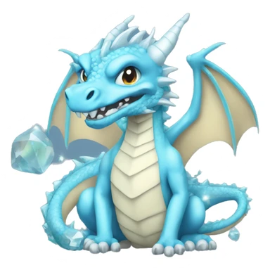 Light Blue Sky dragon with crystals sticker