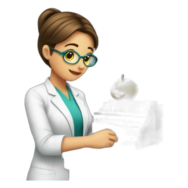 Chica trabajando en una farmacia sticker
