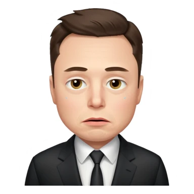elon musk sad offended by something with some small tears under his eyes sticker