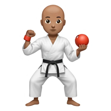 Bald black karate kettlebell  sticker