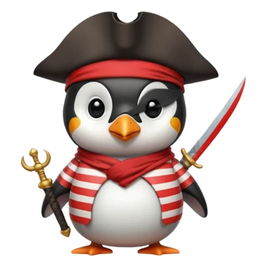 Penguin pirate with sword sticker