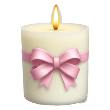 vanilla scented candle with light pink bow sticker