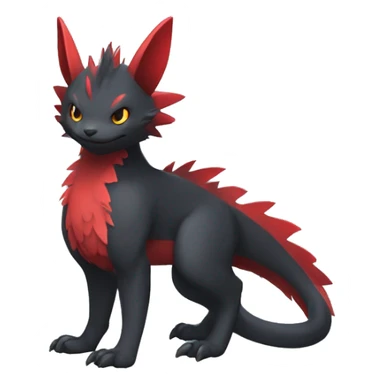 Cute cool black red nargacuga animal hybrid Fakemon full body sticker