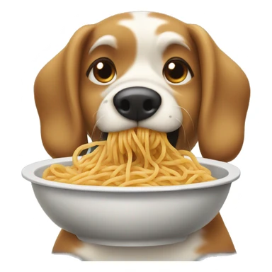 Dog eating spaghetti  sticker