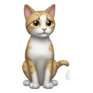 Cat-and-the-rain-drops sticker