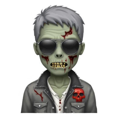 zombie wtih black sunglasses  sticker