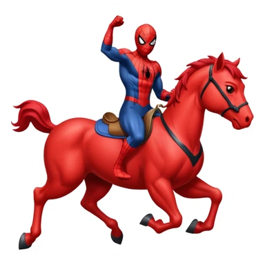 spiderman riding horse red sticker
