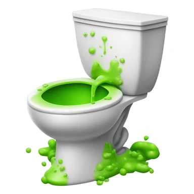 Toilet with green vomit sticker