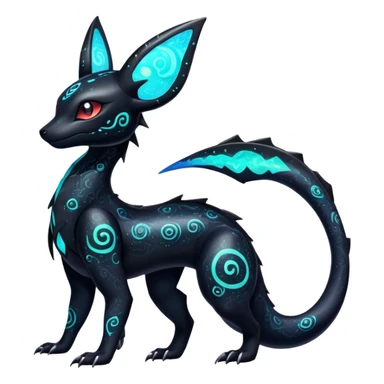 Nebulae Salandit-Umbreon-Fakémon-hybrid-creature (full body)  sticker