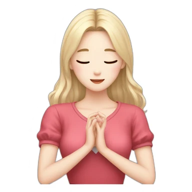 K-pop girl making heart shape with her hands sticker