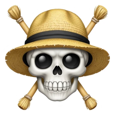 Luffy straw hat logo but.his head is a skull sticker