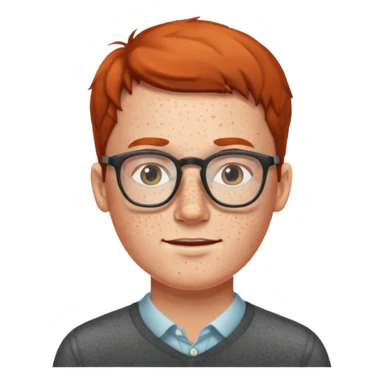 freckled man with glasses sticker