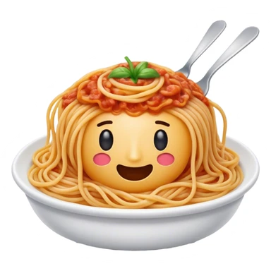 Cinematic realistic emoji depicting a dish of spaghetti sticker
