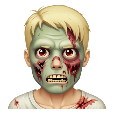 A zombie man with blond hair and injured face sticker