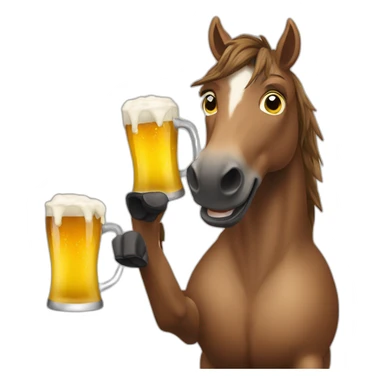 Horse-drinking-a-beer sticker