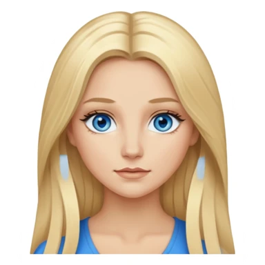 Shannon Bex with long blonde hair, blue eyes sticker