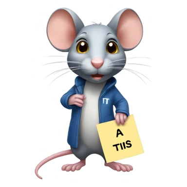 A rat holds a sign with the inscription "ТЫ" sticker