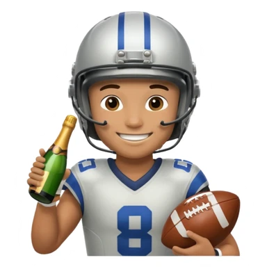 football player with champagne sticker
