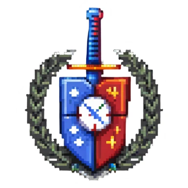 gaming console with sword server logo sticker