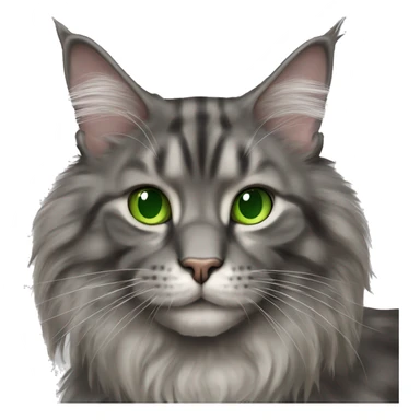 gray maine coon cat green eyes  sticker