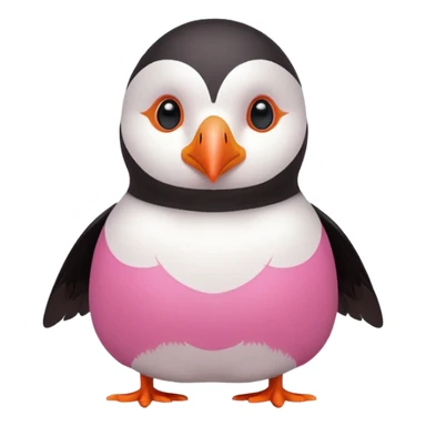 pink puffin thinking thought cloud sticker