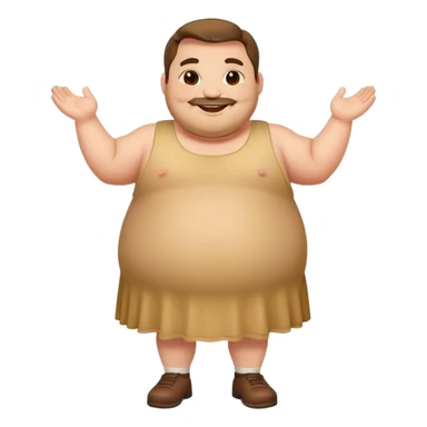 fat guy with a dress sticker