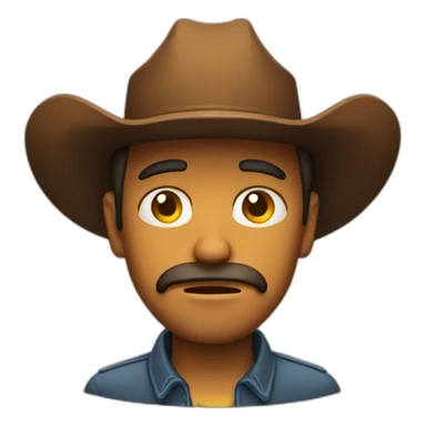 sad cowboy face sticker