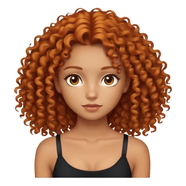 ginger curly or wavy hair brown eyes with crop top girl sticker