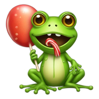 Frog holding a lollipop  sticker