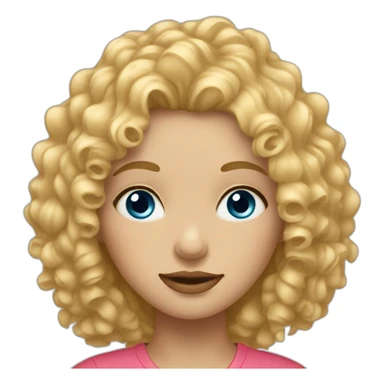 blonde curly hair girl with blue eyes and red itchy under eyes sticker