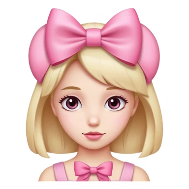 A girl with a pink bow sticker