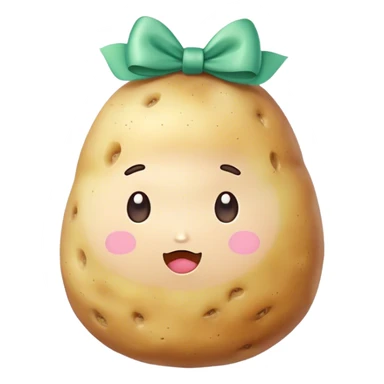 meditater kawaii potato bow sticker