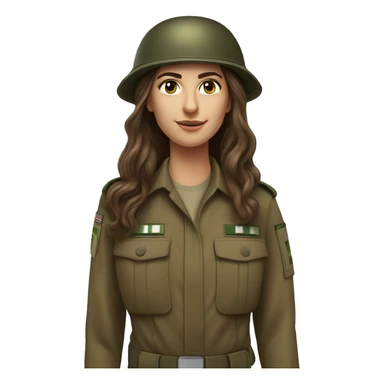 Realistic Idf female soilder long brown hair  sticker
