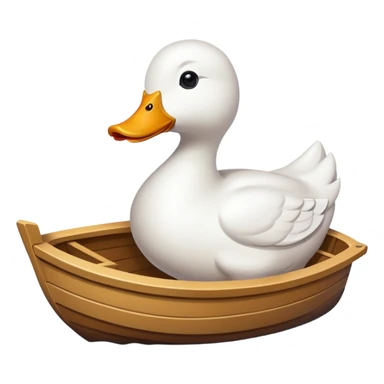 white duck-shaped boat sticker