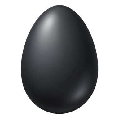 glistening wet black egg, no face sticker