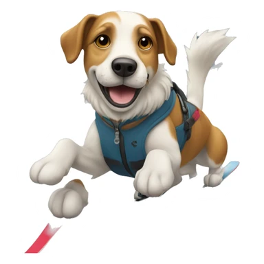 Chien qui fait du ski  sticker